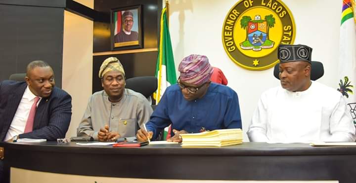 Image result for Sanwo-Olu signs 2020 budget, meets Security agencies