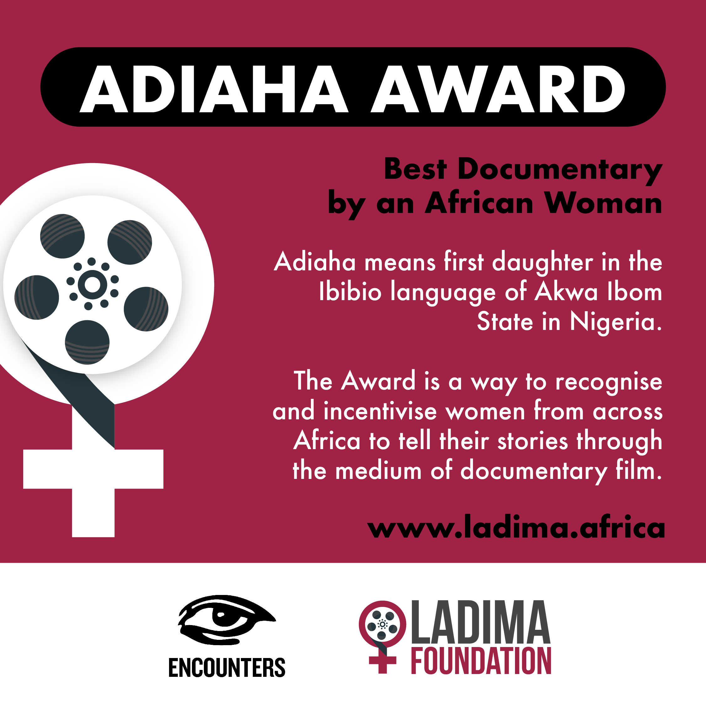 Encounters Film Festival: Entries Open For Adiaha Award Best Documentary By  An African Woman 