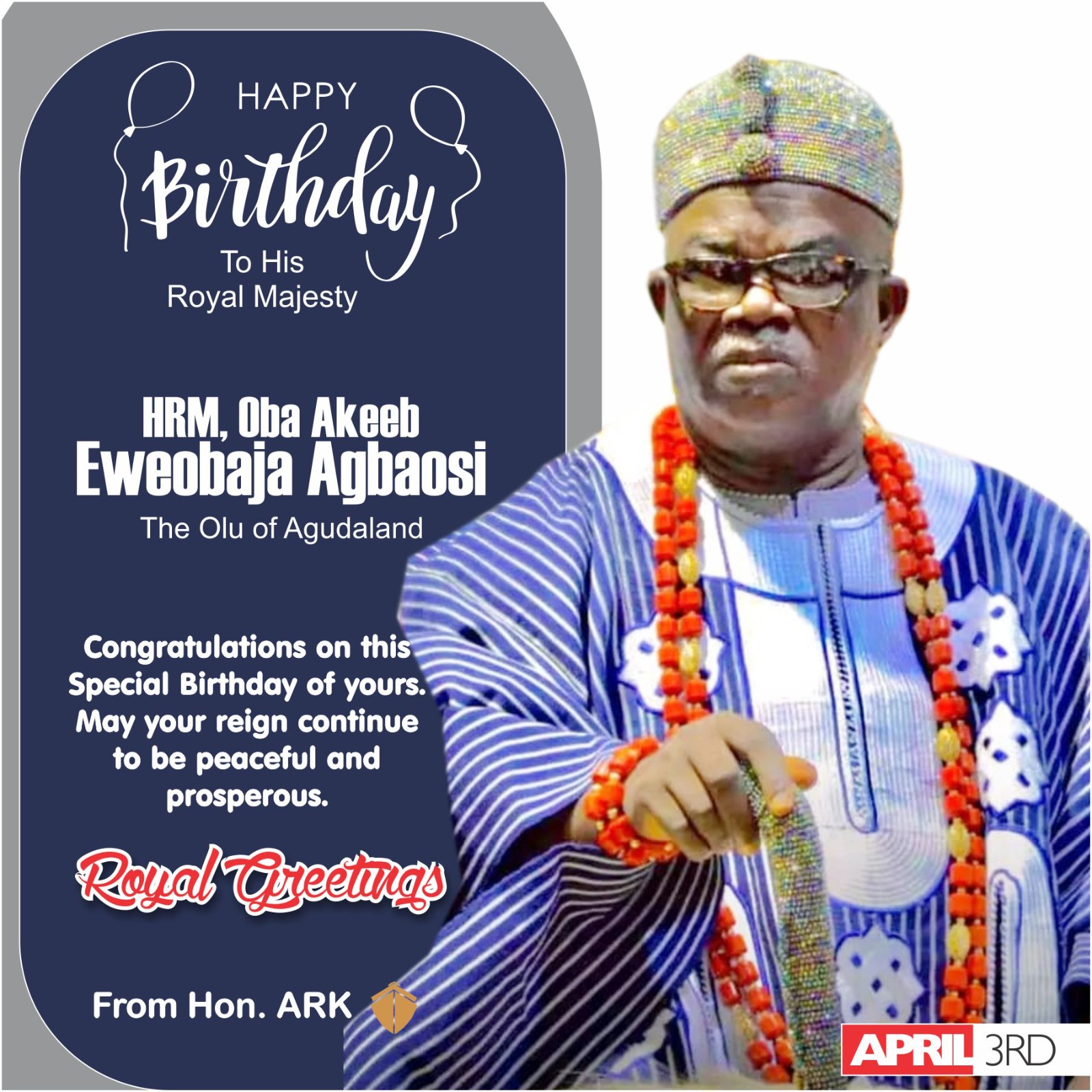 Hon Kasunmu Felicitates With Olu Of Aguda On His Birthday - P.M.EXPRESS