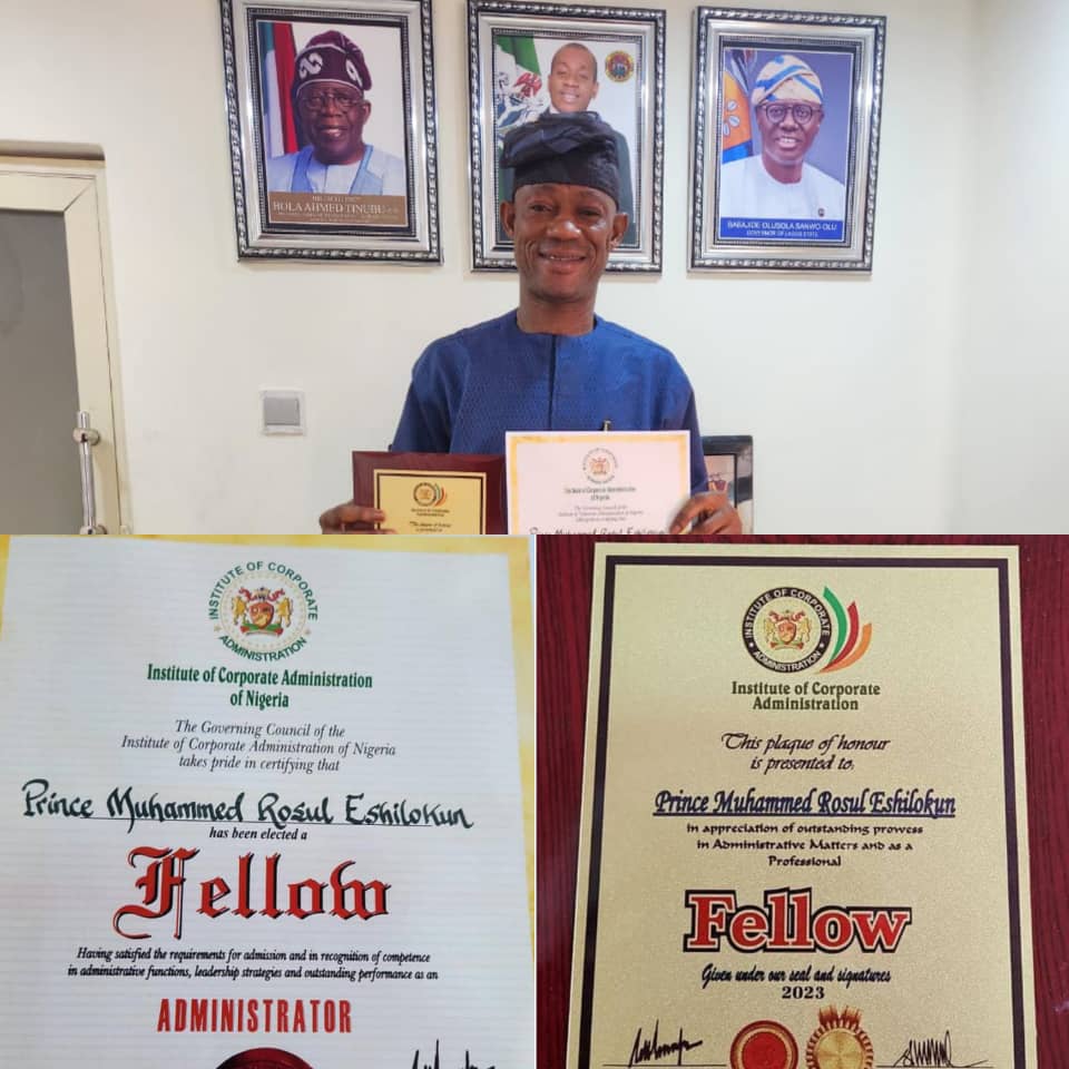 ICA Honours Rosul Eshilokun With Fellowship Award P.M.EXPRESS